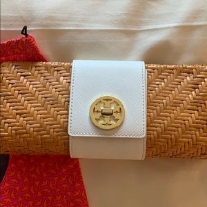 Tory Burch straw summer clutch with bag